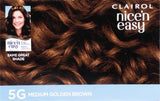 Clairol Nice'n Easy Liquid Permanent Hair Dye, 5G Natural Medium Golden Brown Hair Color, Pack of 3