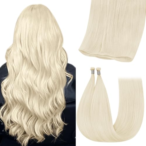 YoungSee Genius Weft Extensions Blonde Genius Weft Real Human Hair Extensions Sew in Extensions White Blonde Genius Weft Real Human Hair Extensions #1000 Blonde Sew in Human Hair Extensions 25G 22Inch