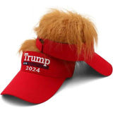 Trump Hat 2024 with Hair, Donald Trump Costume Merchandise Make America Great Again Wig Hat Embroidered Ultra Adjustable MAGA Golf Baseball Cap