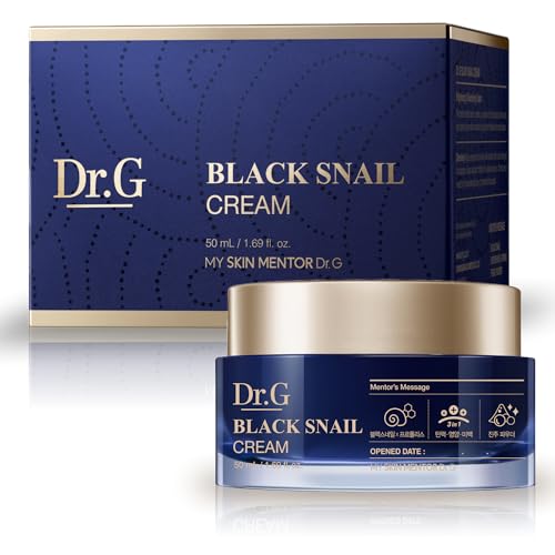 Dr.G Black Snail Cream, 50ml - Snail Mucin Moisturizer, Snail Mucin Serum, Face Moisturizer, Facial Moisturizer Face Cream, Crema Hidratante Para la Cara, Korean Skin Care Coreano, K Beauty, Kbeauty