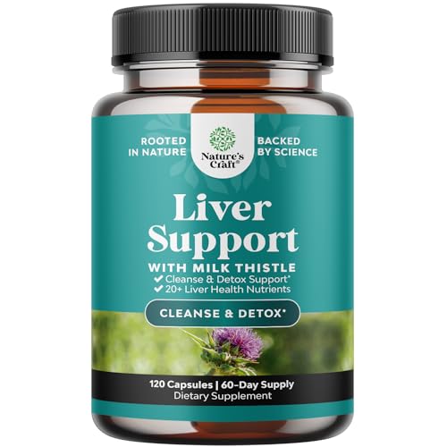 Liver Cleanse and Detox & Repair Formula - Herbal Liver Support Supplement with Milk Thistle Dandelion Root & Artichoke Extract for Liver Health - Silymarin Milk Thistle Liver Detox Capsules 120 Count