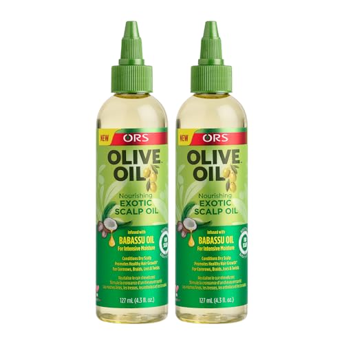 Ors Olive Oil Nourishing Exotic Scalp Oil infused with Babassu for Intensive Moinsture Oil 4.3 Ounce (Pack of 2)