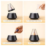 KinYILO Essential Oil Diffuser,Modern Fragrance Aroma Diffuser for Home,Bedroom,Living Room,USB Powered 150ml Capacity 6-12 Hours,Auto Off, with Ambient Light and Remote, Black