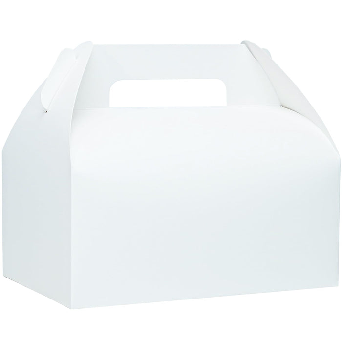 UnicoPak 30 Pcs 9x6x6 Large Gable Boxes White Gift Boxes with Handles Bakery Boxes Treat Boxes Paper Lunch Boxes To Go Boxes for Birthday Wedding Party Favors Picnic Christmas