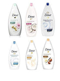 Dove Body Wash Variety - Shea Butter, Deep Moisture, Pistachio Cream, Coconut Milk, Gentle Exfoliating and Silk Glow, 16.9oz Each International Version ,16.9Oz, 6 Count (Pack of 1)