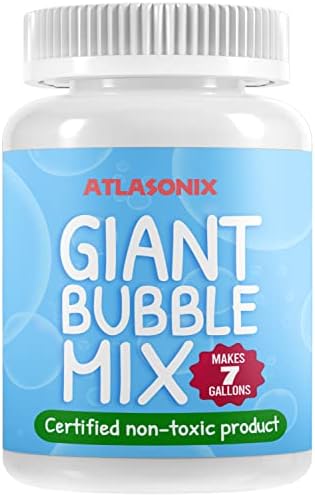 Bubbles Mix Solution for Huge Bubbles 7 Gallons Non Toxic Powder Concentrate Refill for Big Bubble Wands/Machines Safe for Kids and Pets Edible - Summer Outdoor Birthday Fun Party Activity