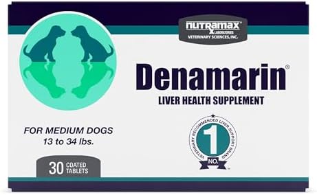 Nutramax Laboratories Denamarin Liver Health Supplement for Medium Dogs - With S-Adenosylmethionine (SAMe) and Silybin, 30 Tablets