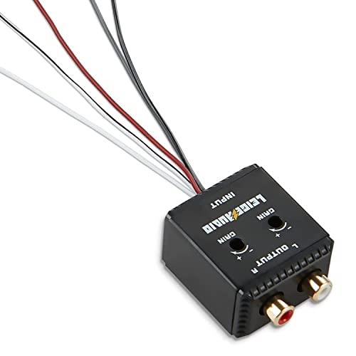 Car Stereo Hight to Low Converter,2 Channel Line Output Convertor with Remote Turn On RCA Car Line Converter Output Adapter - Black