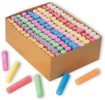 S&S Worldwide Giant Box of Jumbo Sidewalk Chalk, 126 Pieces, 9 Colors - Bulk Set Color Splash Outdoor Colored Chalk for Kids and Toddlers Ages 3+, Non-Toxic