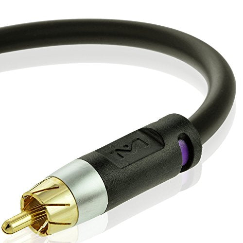 Mediabridge Ultra Series Subwoofer Cable (50 Feet) - Dual Shielded with Gold Plated RCA Connectors (Black)