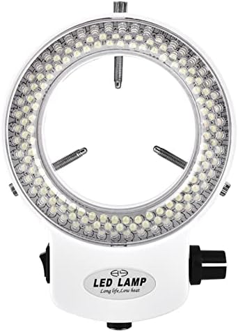 144 LED Ring Light Adjustable Microscope Camera 144 LED Beads Light Source Brightness Ring Lamp for Stereo Microscope (White)