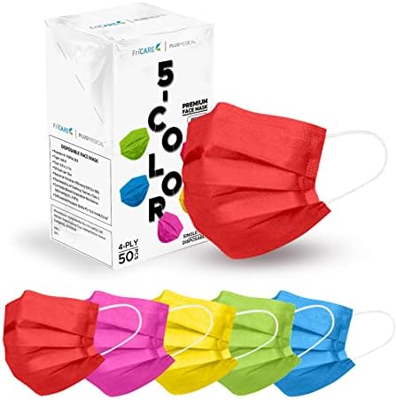 FriCARE Face Masks Disposable for Adults, 4 Ply ASTM Level 3, FSA HSA Eligible, Allergy Protection, Individually Wrapped