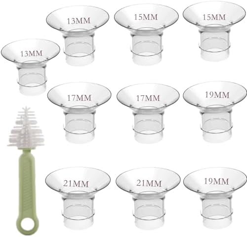 bilblo 10pcs Flange Sizing Kit13/15/17/19/21mm,Compatible with Medela/TSRETE/momcozy,BPA Free Silicone Insert for Wearable Breast Pump Shield/Flange Insert，Milk Collector 24mm Universal