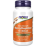NOW Supplements, BerryDophilus™, Developed for Adults & Children with 10 Probiotic Strains, Extra Strength,Strain Verified, 50 Chewables