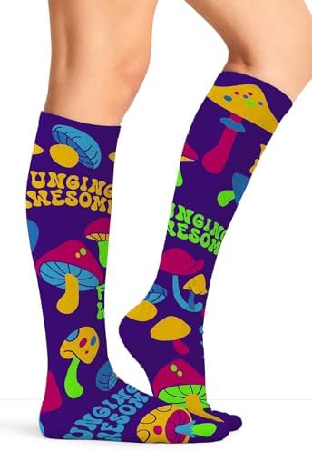 Cherokee Women's 10-15mmHg Compression Socks – Fun Print Knee Highs with Light Support, Soft Feel - PRINTSUPPORT