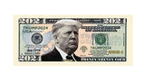 Donald Trump 2024 Re-Election Limited Edition Novelty Dollar Bill - Pack of 100 - Full Color Front & Back Printing with Great Detail. Make American Great Again.