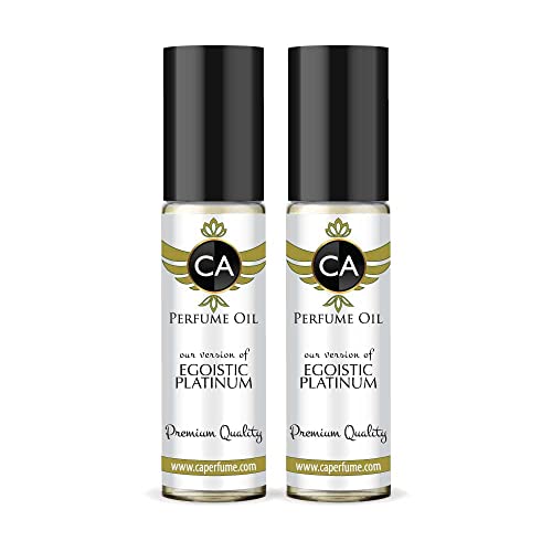 CA Perfume Impression of Egoistic Platinum For Men Perfume Body Oil Roll-On 0.3 Fl Oz-X2