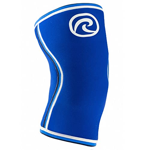 Rehband 7mm Power Max Knee Compression Sleeve for Strength Sports, Competition Grade, Neoprene Knee Sleeves for Bodybuilding & Heavy Powerlifting, Colour:Blue, Size:Large