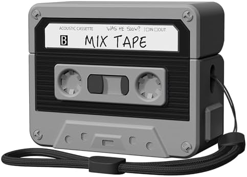 AirPods Pro 2 Case Cover, KOREDA Funny Cassette Tape Design Case for Airpods Pro 2nd Generation/1st Generation (2023/2022/2019), Cute Cartoon Fashion Silicone Protective Case for Women Men (Black)