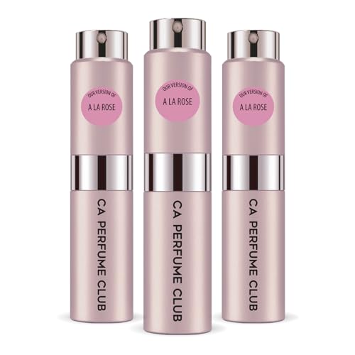 CA Perfume Impression of A La Rose For Women Fragrance Eau de Parfum Spray Refillable Bottle 0.27 Fl Oz-X3