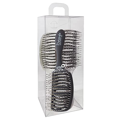 Olivia Garden iDetangle Hair Brush - Dual-Curve Shape, Adjusts Tension by Hair Type