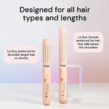 L'ANGE HAIR Le Duo 360° Airflow Styler | 2-in-1 Curling Wand & Titanium Flat Iron Hair Straightener Professional Curler with Cooling Air Vents to Lock in Style Dual Voltage Adjustable Temp