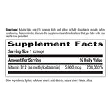 Country Life Methyl B12, Supports Energy & Stamina, 5,000mcg, 60 Lozenges, Certified Gluten Free, Certified Vegan, Certified Non-GMO Verified