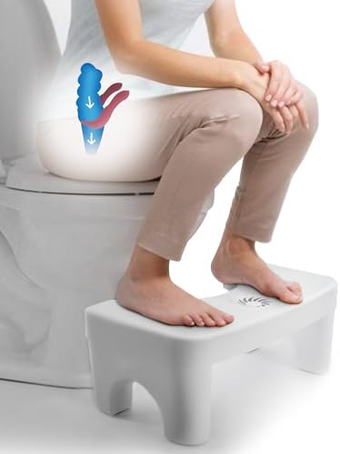 Toilet Poop Stool, 7" Height Squatting Poop Foot Stool, Plastic Portable Bathroom Non-Slip Potty Step Stool, Stable Healthy Toilet Assistance Step Stool