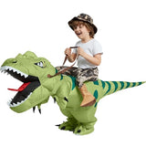 One Casa Inflatable Dinosaur Costume Riding T Rex Air Blow up Funny Fancy Dress Party Halloween Costume for Kids 4-6 Yrs