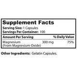 DR. CLARK Magnesium Oxide Supplement, 300mg, 100 Gelatin Capsules