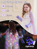 Popsunny Light Up Princess Dress Up Cape Costume for Girls 3 4 5 6 Years Old, Kids Birthday Christmas Halloween Party Gift Purple