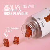 Unichi Rose Collagen Gummy, 1000mg High-Volume Marine Collagen Gummy Supplements for Women with Collagen Peptides, Rose Petals, Acerola Cherry, Rosehip, 60 Count