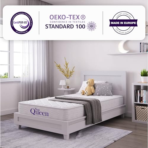 NapQueen 6 Inch Innerspring Twin Size Medium Firm Support Relief Mattress, Bed in a Box, White