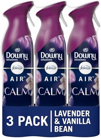 Febreze Air Mist Air Freshener Spray, Odor-Fighting Room Spray, Air Fresheners for Home and Bathroom and Kitchen, Aerosol Can, Downy Calm Scent, 8.8oz, 3 Count