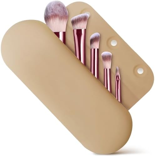Silicone Makeup Brush Holder Travel - Small Makeup Brush Bag Travel Makeup Bag for Brushes Silicone Makeup Brush Organizer Makeup Brush Case - Silicone Make Up Bag Make Up Brush Holder Organizer