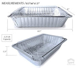 Aluminum Containers with Lids - 55 count - 2.25LB (8.5"x6") - Disposable Foil Containers for Takeout, Baking, Freezing, Food Storage - Aluminum Pans with Lids, To Go Containers With Lids