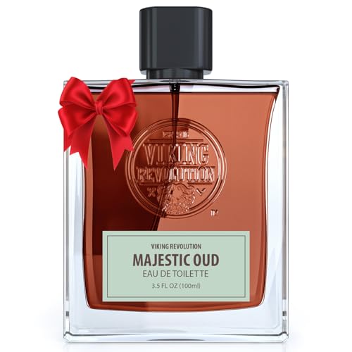 Viking Revolution Majestic Oud Cologne for Men - Earthy Mens Cologne Spray Eau de Toilette - Woody Majestic Oud Perfume for Men with Notes of Cypress, Incense, Ebony, Balsam - Gifts for Men 3.5 Fl Oz