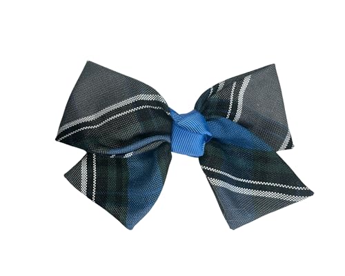 Plaid Hair Bow with Tail/Back to School Uniform Plaid Fabric/First day of School/Plaid Accessories/Alligator Clip/School Uniform Plaid (Plaid 62)