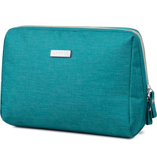 Narwey Makeup Bag Travel Cosmetic Bag Organizer Toiletry Bag Make Up Bags with Compartments for Women Girls (Large, Teal)