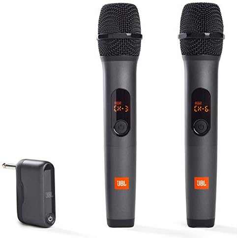 JBL Wireless Two Microphone System with Dual-Channel Receiver, Black