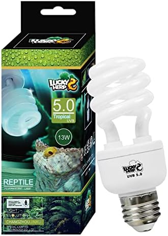 LUCKY HERP Reptile UVA UVB Light 5.0 13W Compact Fluorescent Tropical Terrarium Lamp