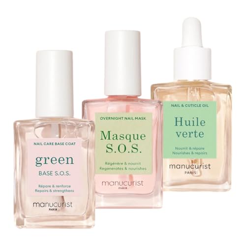 Manucurist - SOS Nail Mask - Nail Care - Overnight Nail Mask - For Severely Damaged Nails - 80.5% natural plant based ingredients - 0.5 fl oz (Rescue Kit)
