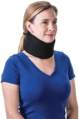 Core Products Soft Foam Cervical Collar Neck Support Brace, Helps Stabilize Vertebrae & Relieve Spinal Pressure for Men & Women - Black, Small Fits (1.8-2.2 inch) Height