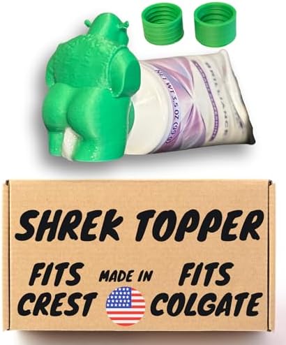 Shrek Toothpaste Topper Butt - Shrek Gifts - Toothpaste Cap fits Crest and Colgate Threads - Funny Pooping Toothpaste Cap (Shrek)