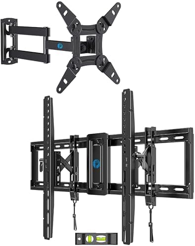 Pipishell Full Motion TV Monitor Wall Mount for Most 13-42 Inch TVs PISF1, Advanced Tilting TV Wall Mount for 42-90 inch TVs up to 132 lbs PIAT3