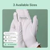 Clearbody Organics Large White Organic Cotton Gloves 5 Pairs (10 Pcs) – 100% Organic Cotton Gloves for Dry Hands –Reusable Moisturizing Gloves for Cracked Hands Repair