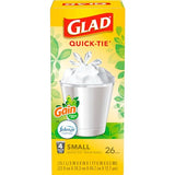 Glad Trash Bags, OdorShield Small Garbage Bags, Gain Original & Febreze, 4 Gal, 26 Count (Pack of 6)