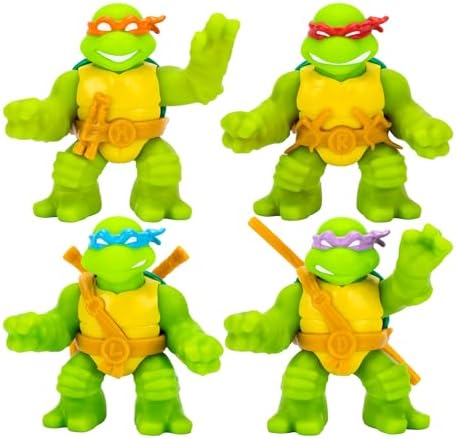 Heroes of Goo Jit Zu Teenage Mutant Ninja Turtles | 4 Pack | Super Oozy Toy Figures | Classic Donatello, Classic Michelangelo, Classic Leonardo & Classic Raphael | with Different Colored Mutations