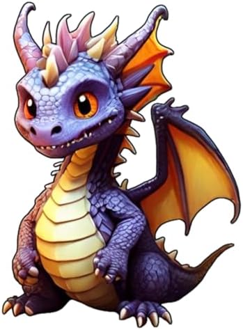 March Sticker. 3pcs Cute Dragon Stickers for Water Bottle 3in, Waterproof Vinyl Kawaii Animal Stickers for Laptop Skateboard Scrapbooking Journal Luggage Bike,Phone, Stickers for Kids Adults.(R2)