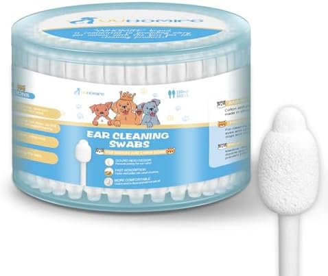Dog Ear Cleaning Swabs – Gourd-Shaped Design for Safe Pet Ear Care, Prevents Accidental Injury, Ideal for Medium and Big Dogs, L-Size, 130 Pcs